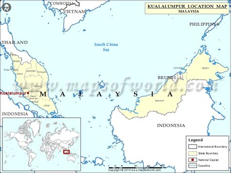 Kuala Lumpur Malaysia On World Map