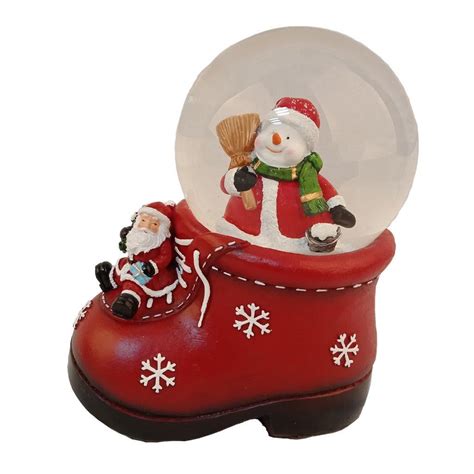 Elegantoss 100 Mm Christmas Santa In Poly Resin Water Snow Globe
