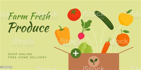 Farm Fresh Produce Delivery At Home Stock Illustration Download Image