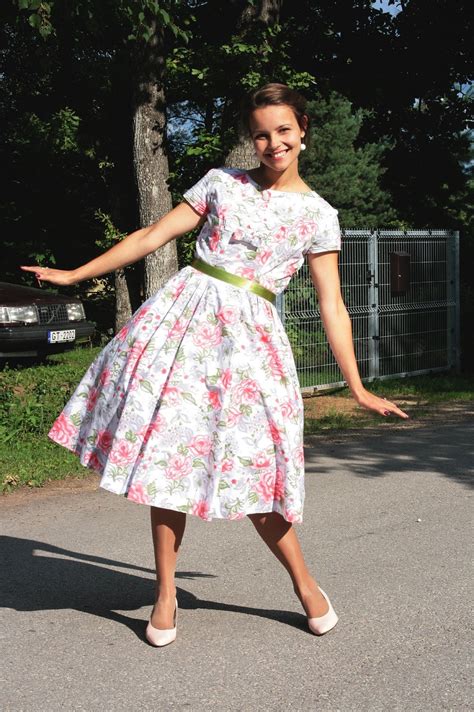 Vintage 1950s Light Floral Tea Dress With Bow By Betaboutique