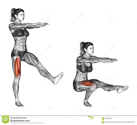 Fitness Exercising Pistol Squat Female Download From Over 68