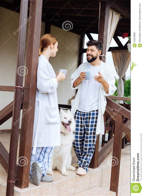 Bearded Husband Talking To His Wife In The Morning Stock Image Image Of Morning Nature 124678991