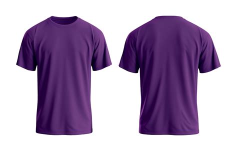 Plain Purple T Shirt Mockup Template With Views Front And Back