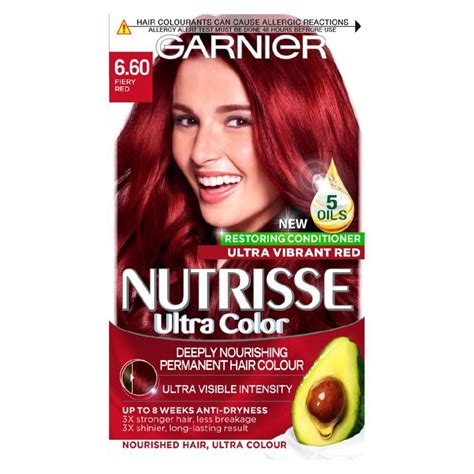 Garnier Nutrisse Ultra Color 660 Fiery Red Permanent Hair Dye At Garnier We Believe In