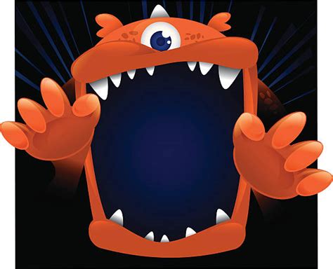 A Monster Face Cartoon Isolated Mouth Vector Cartoon