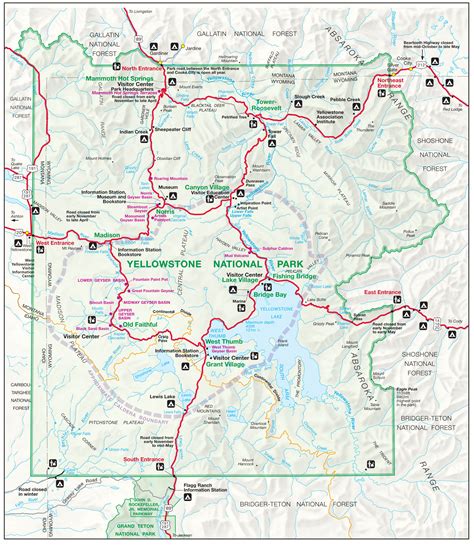Yellowstone National Park Official Park Map Yellowstone Maps