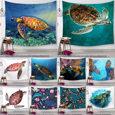 Nautical Sea Turtle Tapestry Living Room Bedroom Dorm Home Decor Wall