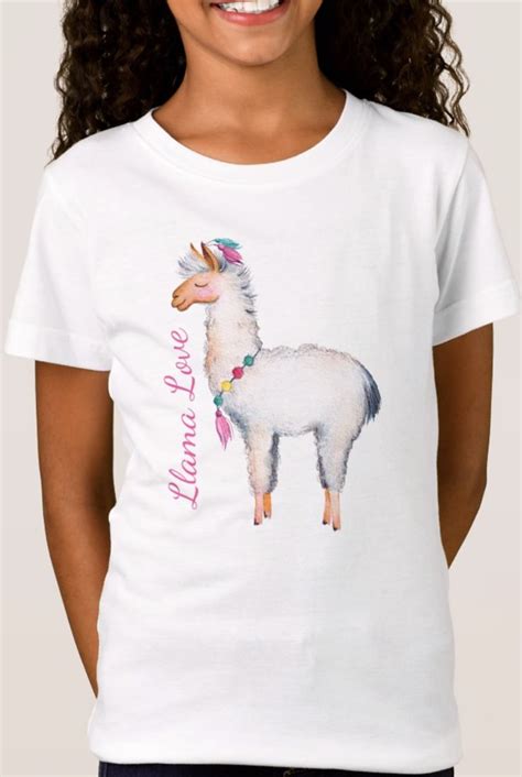 Llama Love T Shirt Zazzle Love T Shirt Shirts For Girls Girls Tshirts