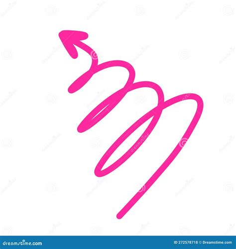 Pink Left Arrow By Handwrite Style Stock Vector Illustration Of