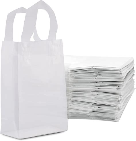 Prime Line Packaging Frosted White Plastic Bags With Handles Mini