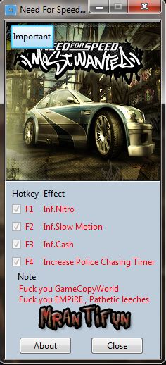 Nfs Most Wanted Trainer For V13 Managerlive