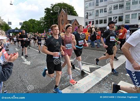Bestseller Aarhus City Half Marathon People Running Shortly After The