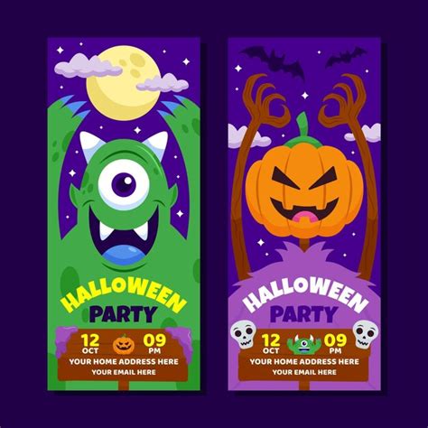 Free Vector Halloween Banners Collection
