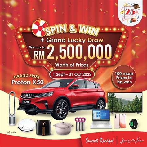 Win Prizes Worth Up To Rm Million When You Spend A Minimum Of Rm At Secret Recipe