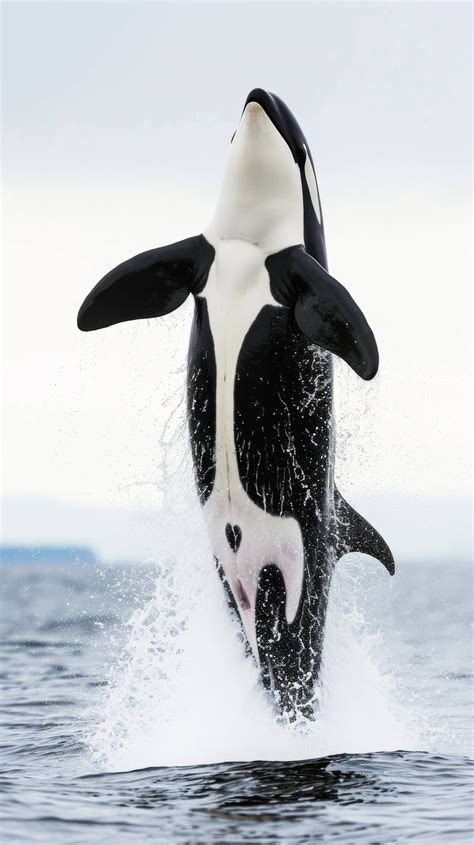 Orca Breaching Killer Whale Jumping Majestic Orca Leap Marine Mammal