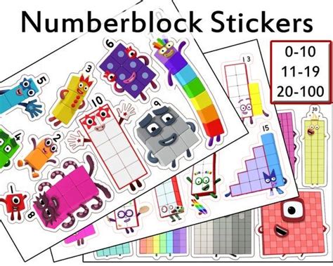 Numberblocks Stickers Glossy Vinyl 8 X 55 In Characters 0 Etsy