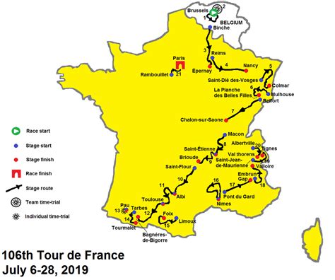 Includes route, riders, teams, and coverage of past tours. 2019 Tour de France - Wikipedia