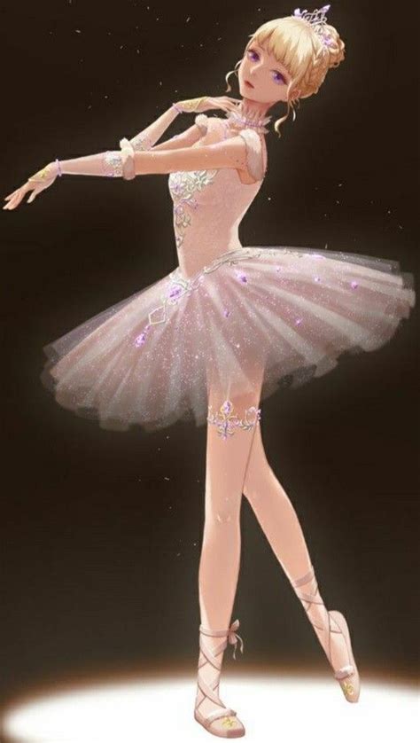 The Ballerina Is Dressed In Pink And White