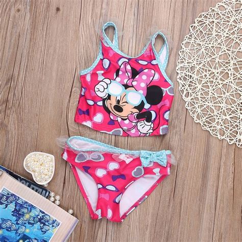 Baby Girls Clothing Set 2016 Kids Minnes Mouse Swimwear Bathing
