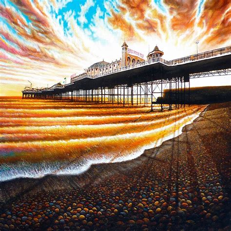 Brighton Pier At Sunset With Dramatic Sky Print Reproduction Etsy Uk