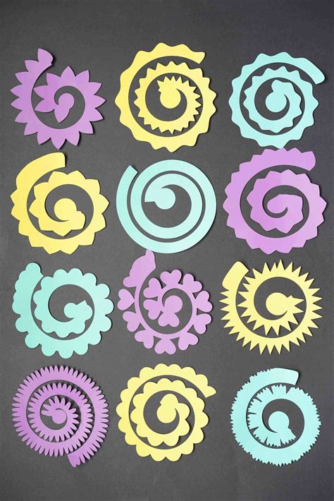 12 Free Rolled Flower Svg Templates Free Paper Flower Templates