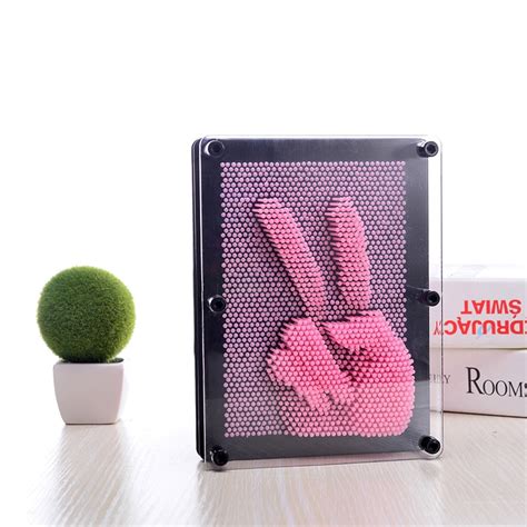 Creative 3d Plastic Sculpture Pin Art Board Novelty Pin Impression Toy