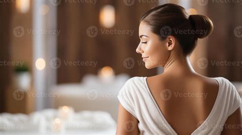 AI generated Beautiful young woman having a relaxing day at the spa for