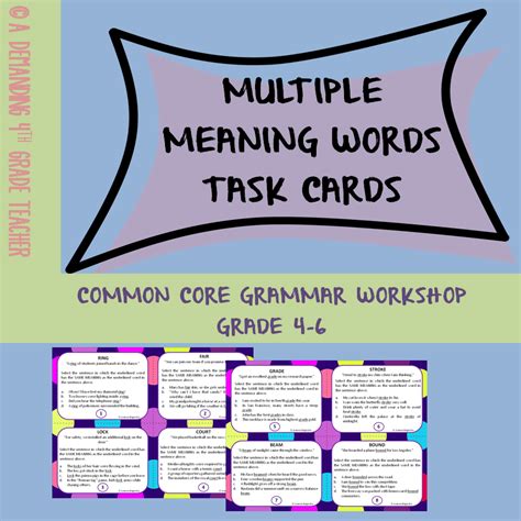 Multiple Meaning Words Pdf And Digital Activity For Distance Learning
