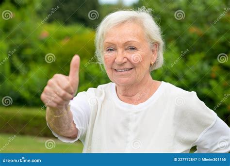 Enthusiastic Year Old Woman Giving A Thumbs Up Stock Image Image