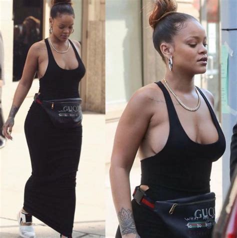 Rihanna Shows Off Her Boobs In Long Dress As She Attends Her Show At Nyfw Rihanna Looks