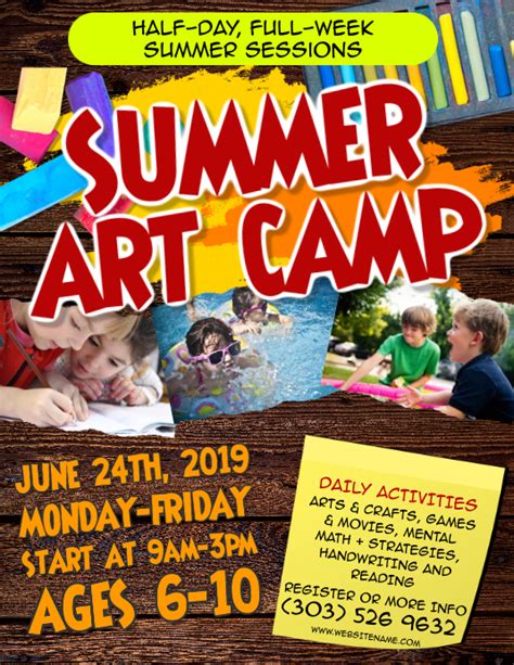 Summer Art Camp Flyer Template Postermywall