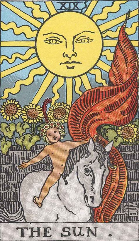 A description and interpretation of the 22 major arcana, including the sun, and their associations. The Sun Tarot Card's True Meaning: Love, Health & Money