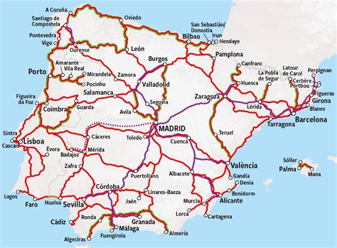 Rail Map Spain Train In Spain Happyrail Train Map Spain Tour Map Of Spain