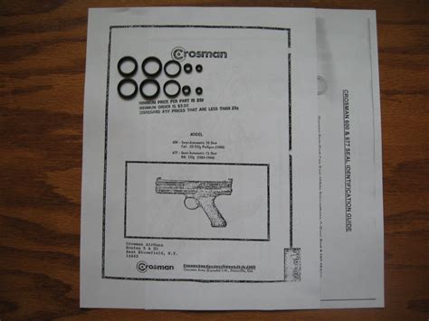 Crosman 600 677 Co2 Pistol Seal Kits 2 Two Exploded View Parts List