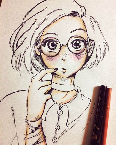 20 Fantastic Ideas Cute Anime Drawings Of Girls With Glasses Neverlandmis Adventures