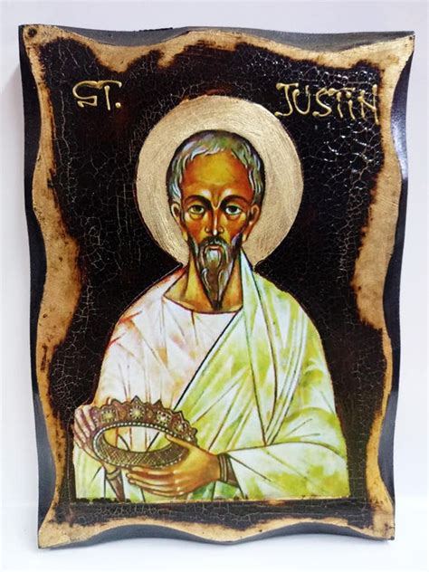 Saint Justin Martyr The Philosopher Handmade Wood Icon On Etsy