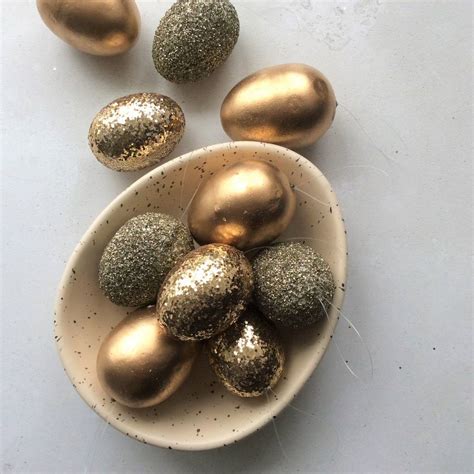 Gold Glitter Easter Egg Decorations By The Chicken And The Egg