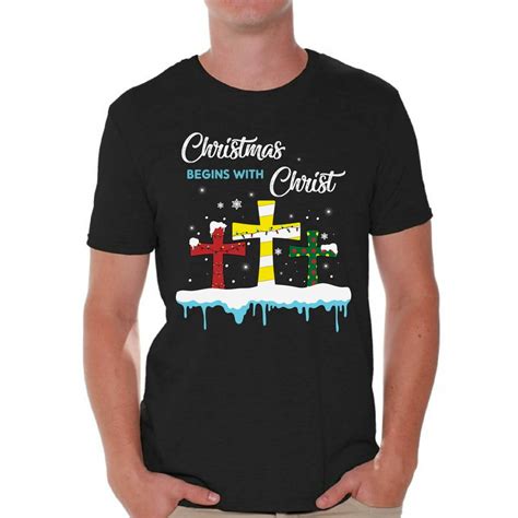 Awkward Styles Christmas Begins With Christ Men Shirt Christian Shirt