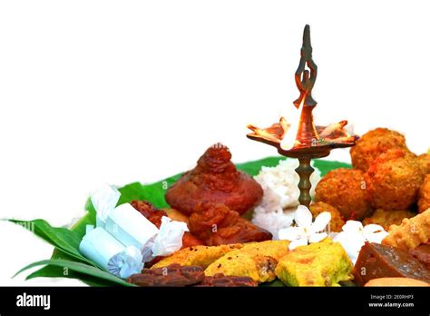 Sinhala Tamil New Year Traditional Foods With Oil Lamp Stock Photo Alamy