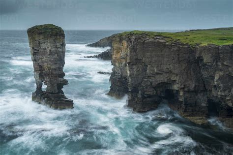 Yesnaby Castle Sea Stack And Cliffs On The Wild West Coast Of Orkney