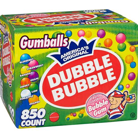 Dubble Bubble 1 Diameter Assorted Flavors 850 Gumballs