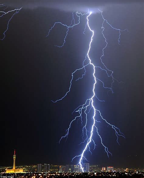 Holy Strip Striking Sin City With Huge Bolts Of Lightning The Moment