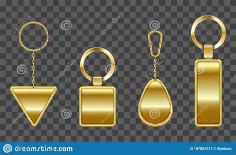 Download Vector Golden Keychain, Holder For Key With Chain Stock ...