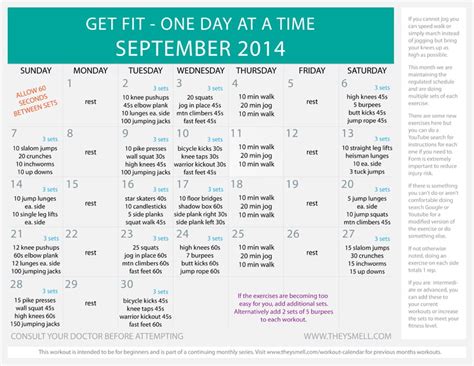 Just be sure to set realistic goals and stick to the program to see lasting results. Daily Beginner Workout Plan for September