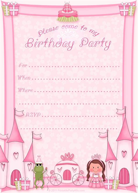 Free Printable Princess Birthday Party Invitations Printable Party Kits
