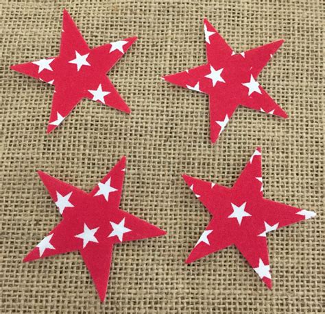 Fabric Iron On Small Red Stars Stars Pack Of 4 Etsy