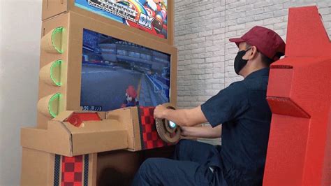 This Mario Kart Arcade Cabinet Is Made Entirely Of Cardboard