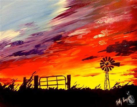 How To Paint Country Sunset Sunset Canvas Painting Sunset Painting