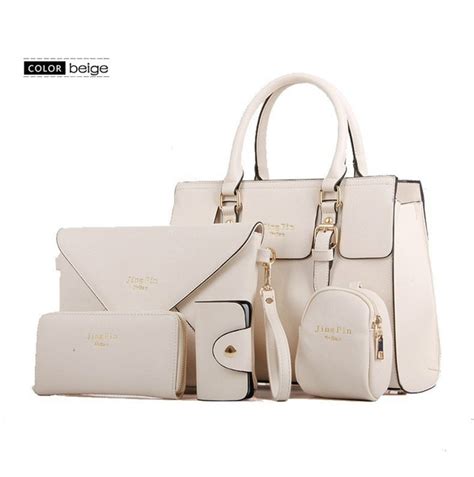 Women 5 Pieceset Handbag Import Leather Totes Messenger Bag Shoulder