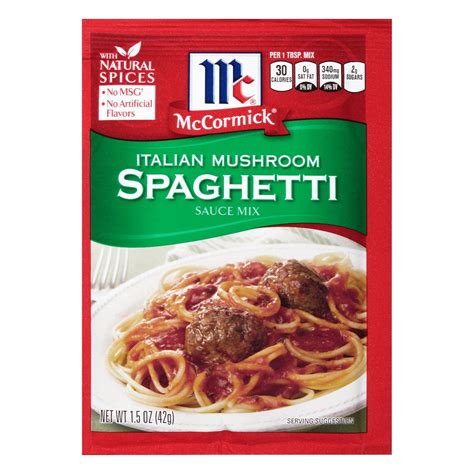 Mccormick Italian Mushroom Spaghetti Sauce Mix Shop Pasta Sauces At H E B